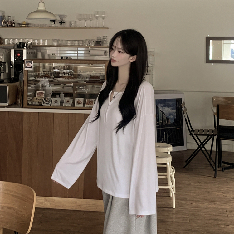ヘンリーネックオーバーサイズ長袖Tシャツ｜長袖Tシャツ｜韓国