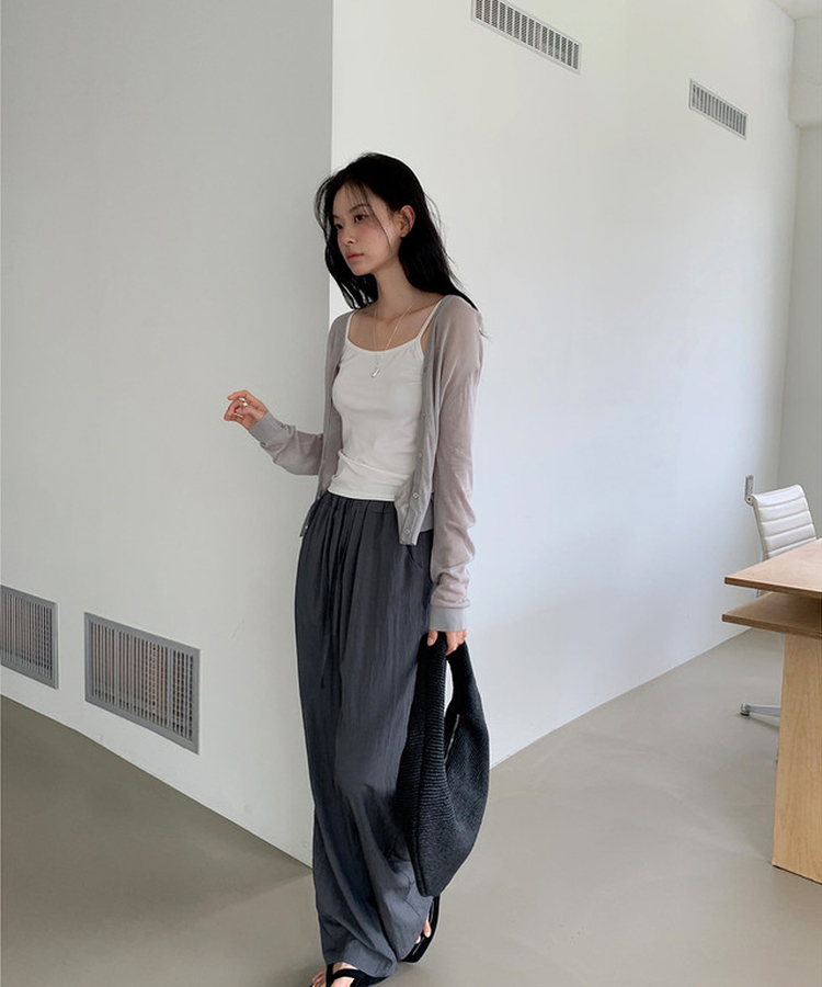 シアーVネックカーディガン GREY