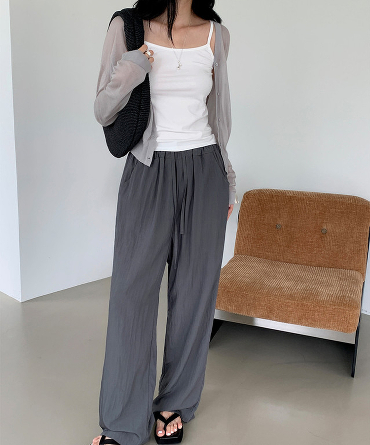 シアーVネックカーディガン GREY