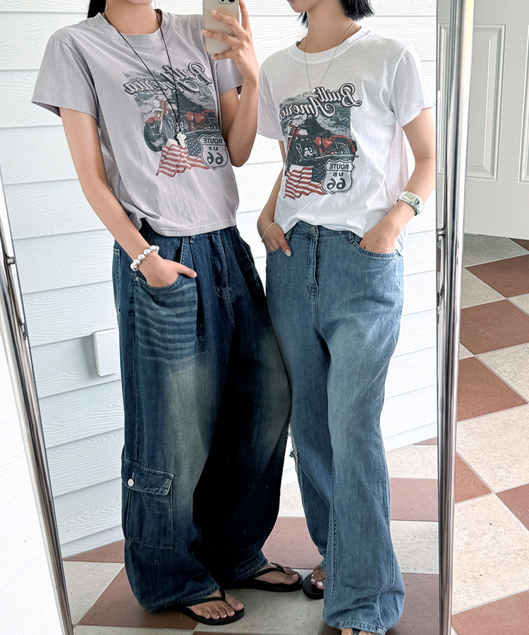 アメリカンバイク半袖Tシャツ｜半袖Tシャツ｜韓国ファッション通販 SONA