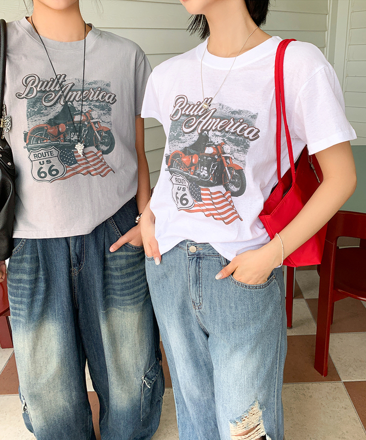 アメリカンバイク半袖Tシャツ｜半袖Tシャツ｜韓国ファッション通販 SONA