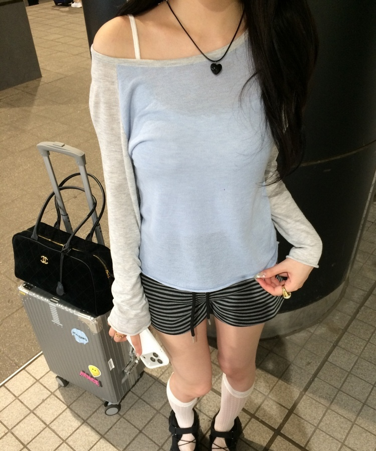 サマーラグラン長袖Tシャツ SKY BLUE