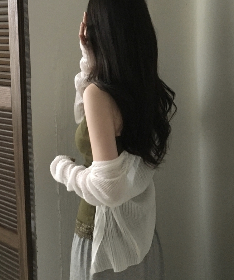 루비 레이스 스퀘어 골지 나시 슬리브리스 7color 올리브