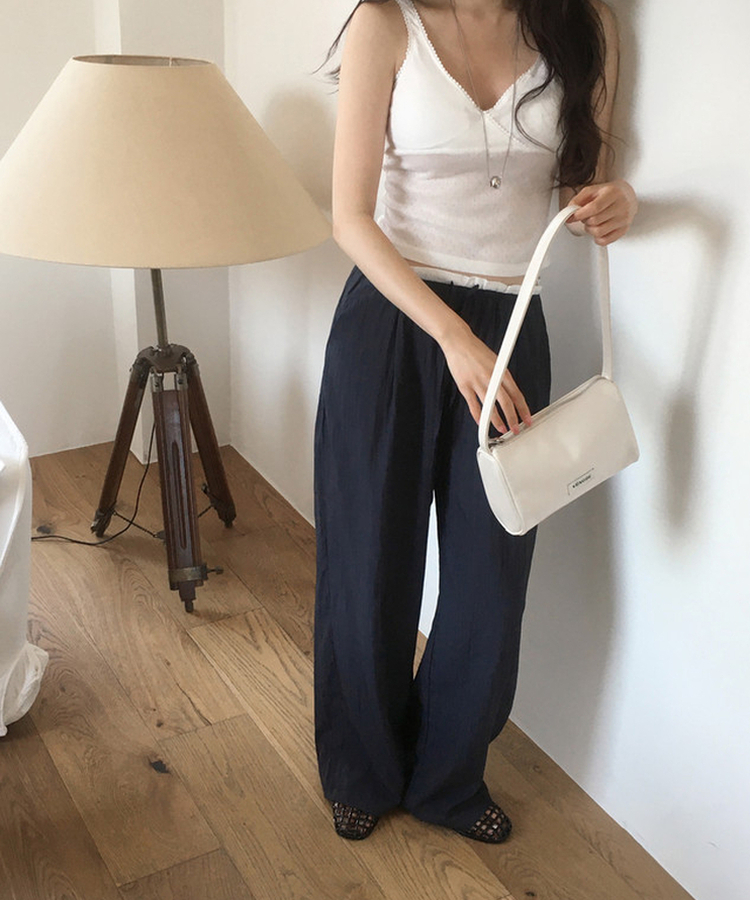 レイヤードバンディングパンツ NAVY