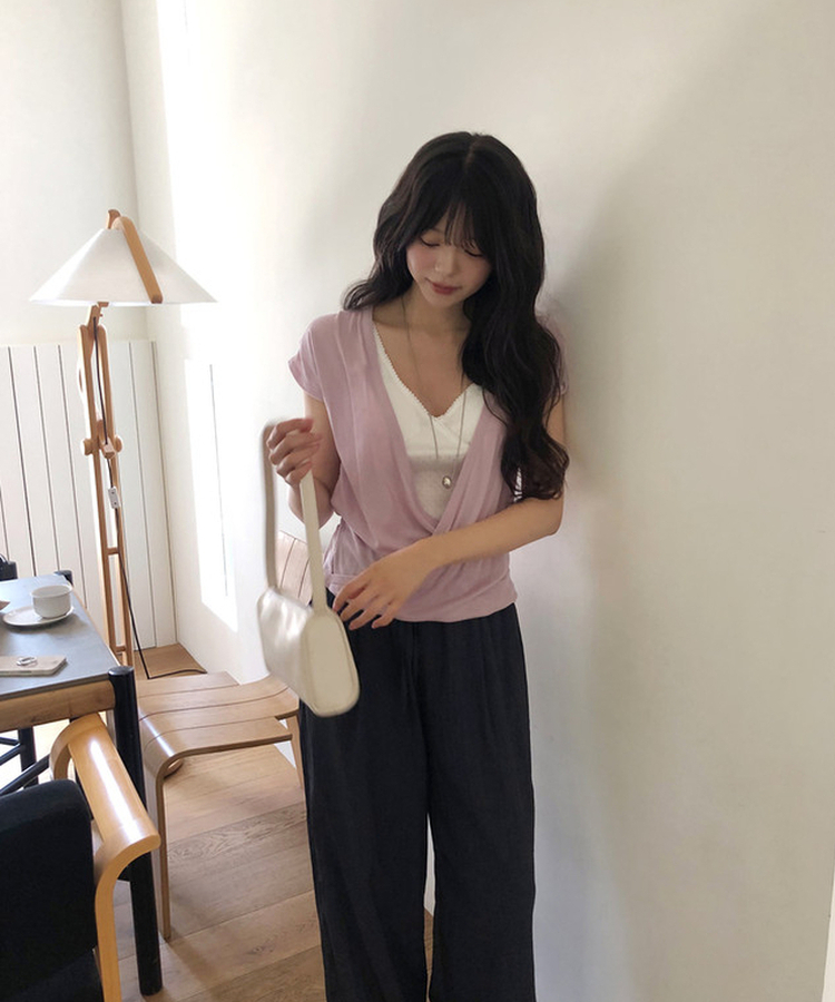レイヤードバンディングパンツ NAVY