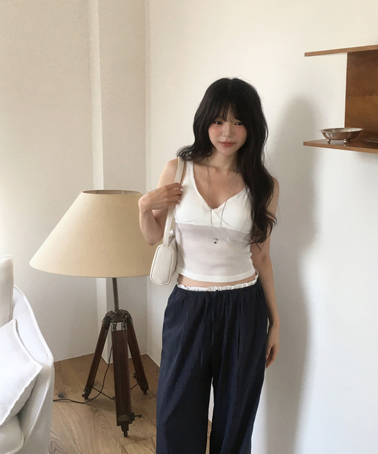 【カップ付き】レースキャミソール IVORY