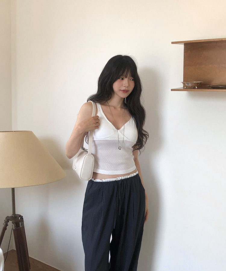【カップ付き】レースキャミソール IVORY