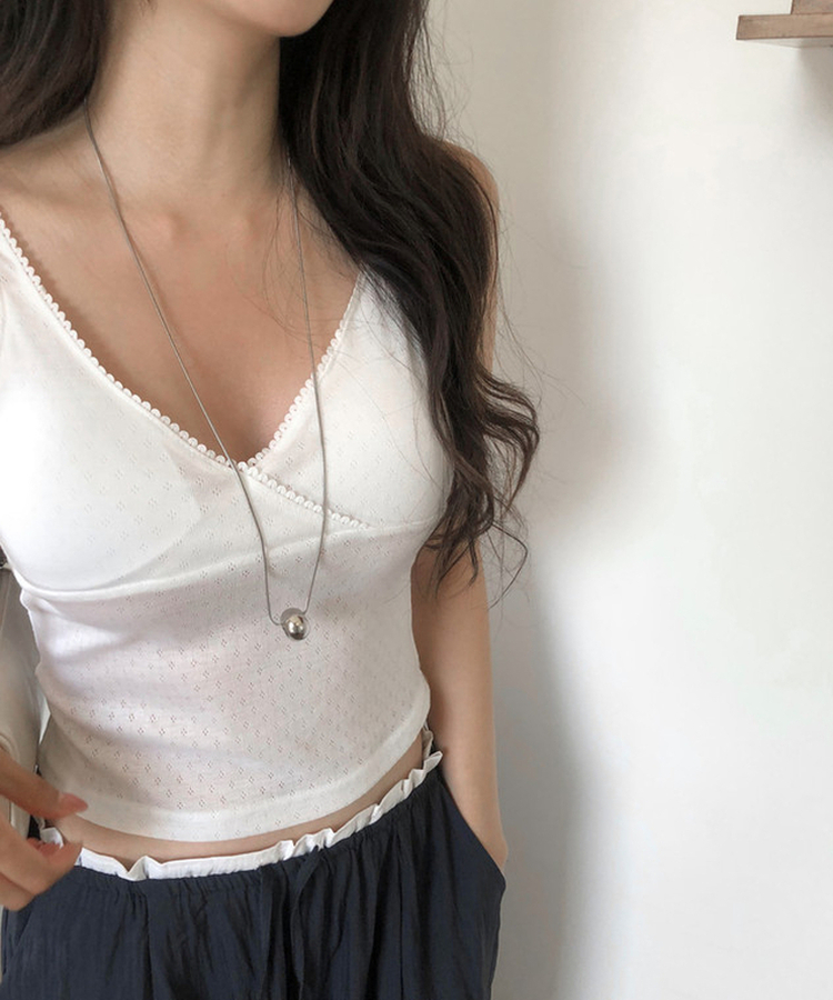 【カップ付き】レースキャミソール IVORY