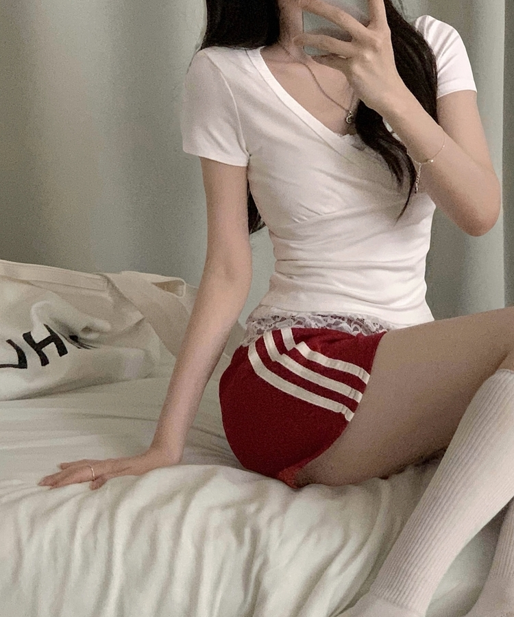 ラインバンディングトレーニングパンツ＋ショートパンツ RED