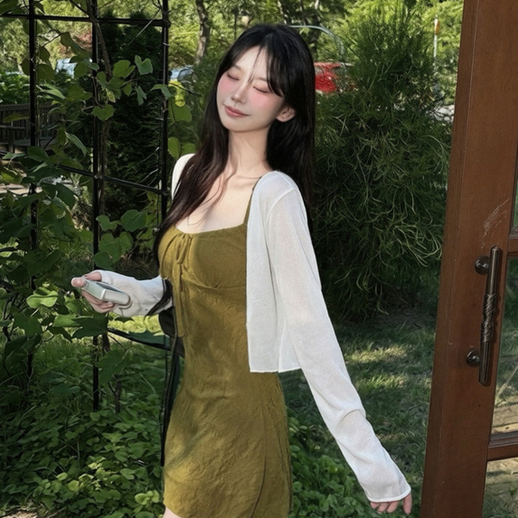 シースルークロップボレロカーディガン(6color) WHITE