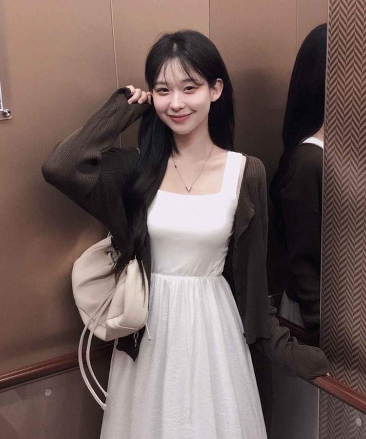 다채로운 색감팔레트 골지 라운드넥 루즈핏 긴팔 니트 가디건 진브라운
