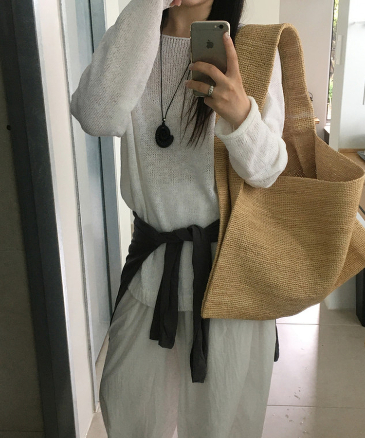 バンディングワイドハーレムパンツ(5color) WHITE