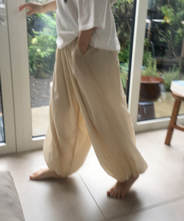 バンディングワイドハーレムパンツ(5color) BEIGE