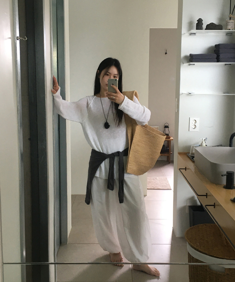 ルーズフィットサマーニット IVORY