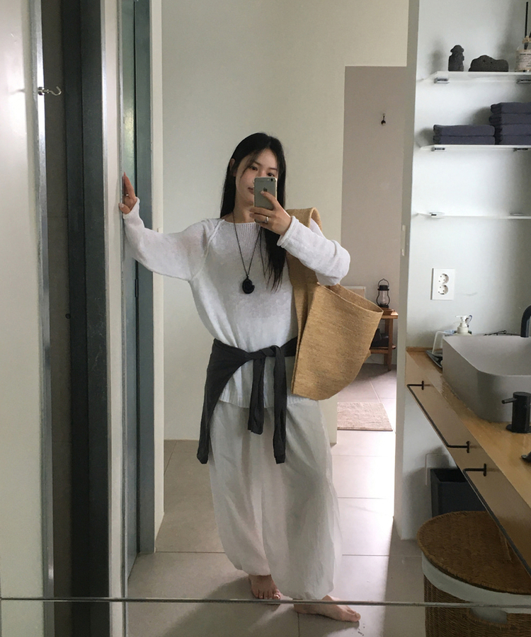ルーズフィットサマーニット IVORY