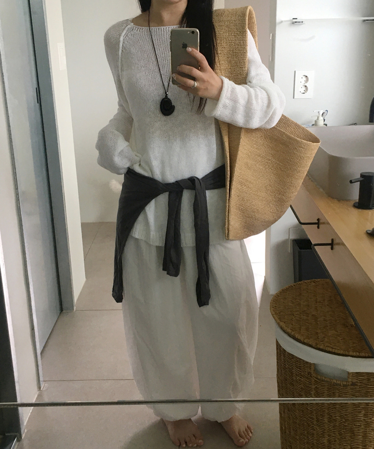 ルーズフィットサマーニット IVORY