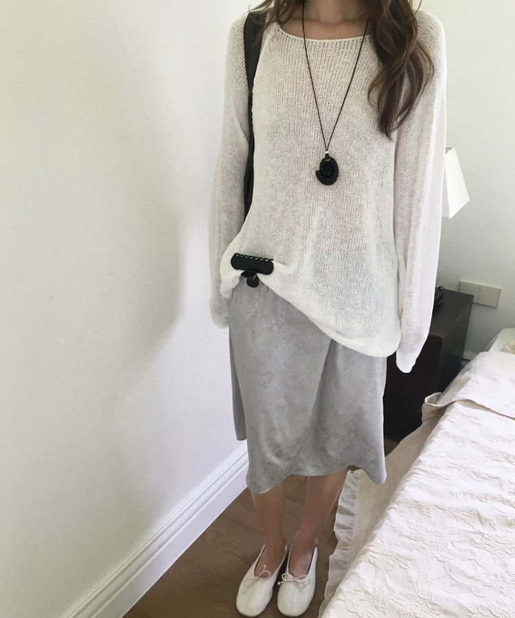 ルーズフィットサマーニット IVORY
