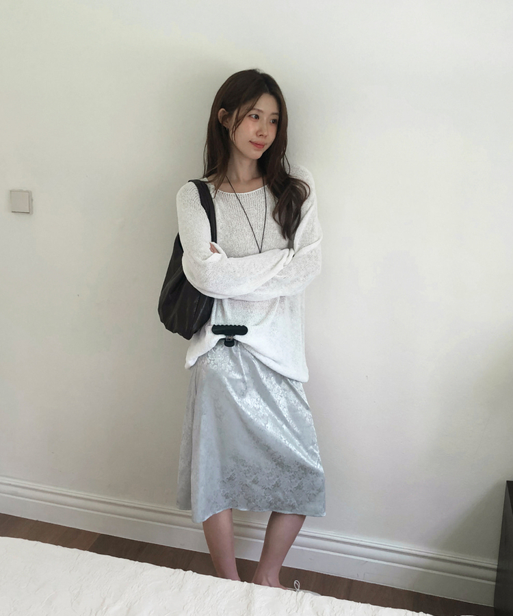 ルーズフィットサマーニット IVORY