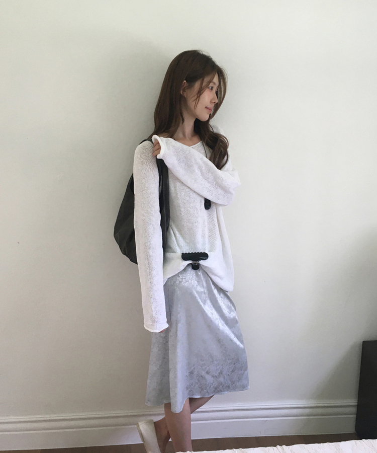 ルーズフィットサマーニット IVORY