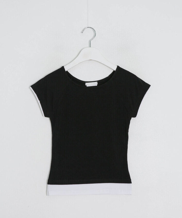 レイヤーベーシッククロップドTシャツ