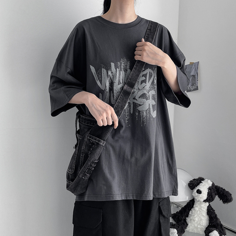 ヒップ丈オーバーサイズ半袖Tシャツ｜半袖Tシャツ｜韓国ファッション