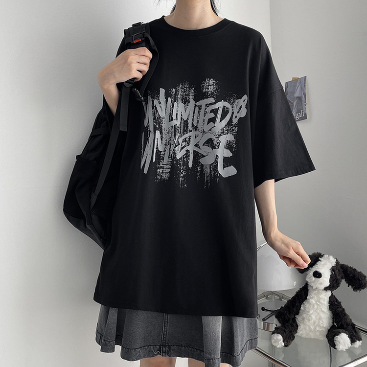 ヒップ丈オーバーサイズ半袖Tシャツ｜半袖Tシャツ｜韓国ファッション