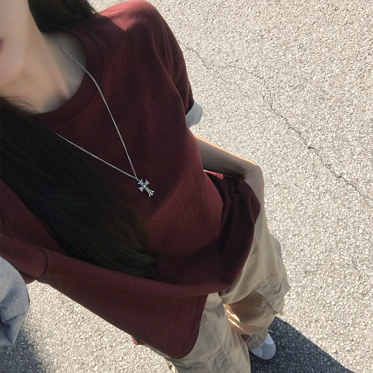 꾸안꾸 무드의 롤리팝 라운드 롤업 여름 반팔 티셔츠 오버핏 데일리 반팔티 루즈핏 배색 무지 박시티 기본 상의 4color 브릭