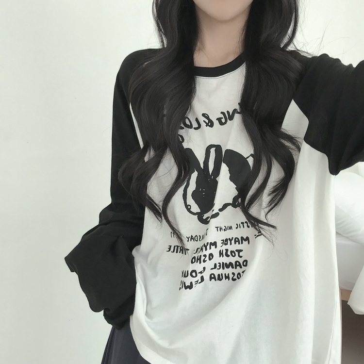 ラビットレタリングラグラン長袖Tシャツ｜長袖Tシャツ｜韓国