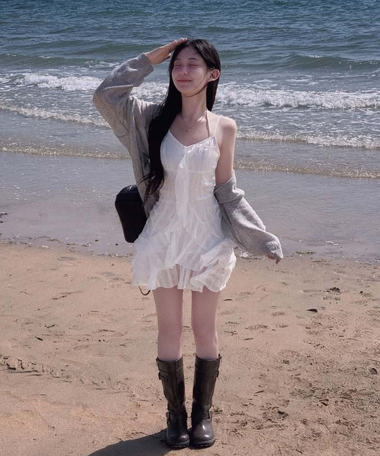 여름 살안타템으로 딱이브이 린넨 오버핏 여름 긴팔 가디건 그레이