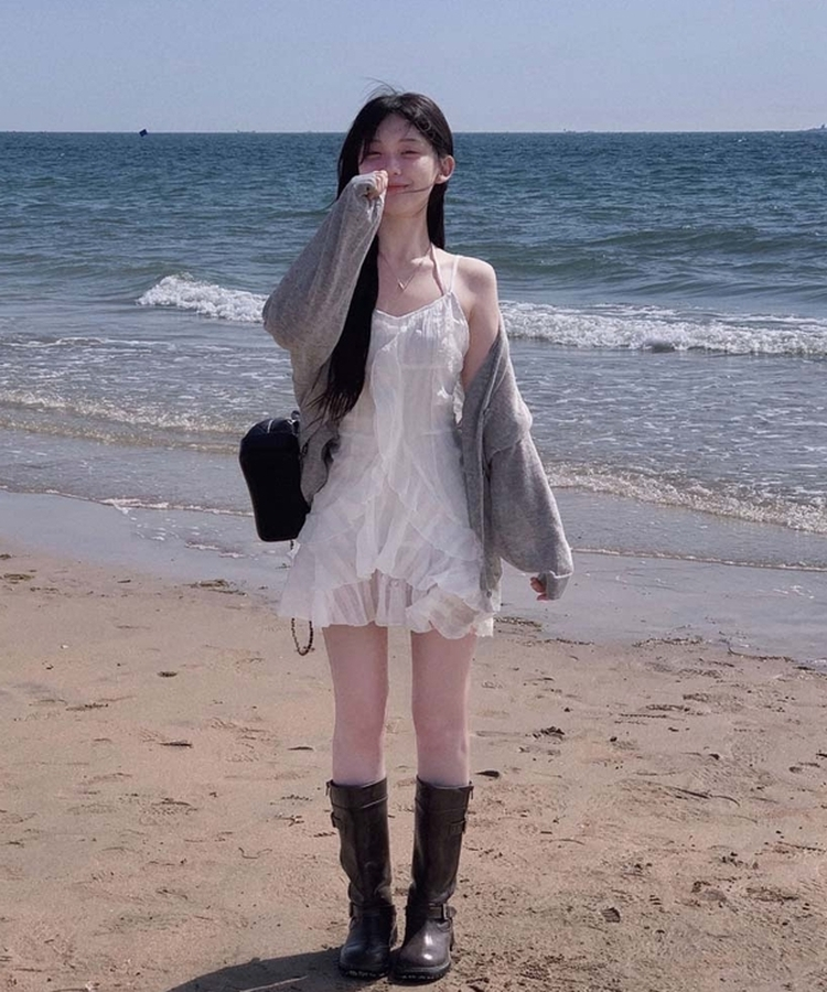 여름 살안타템으로 딱이브이 린넨 오버핏 여름 긴팔 가디건 그레이