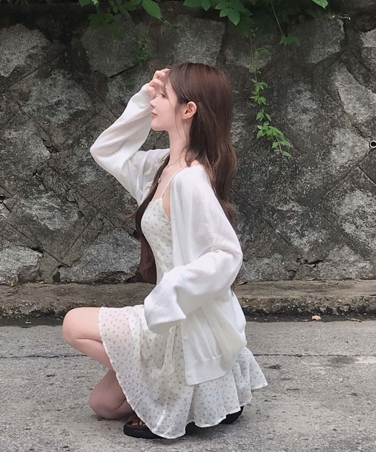 여름 살안타템으로 딱이브이 린넨 오버핏 여름 긴팔 가디건 아이보리