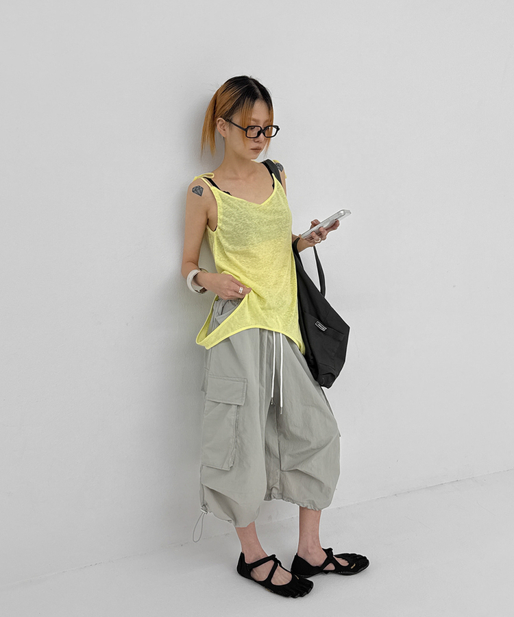 ナイロンカーゴ7分丈パンツ GREY