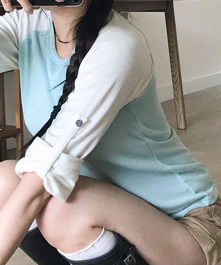 단독특가 셉트 롤업 소매 체크버튼 나그랑 긴팔 티셔츠 소라