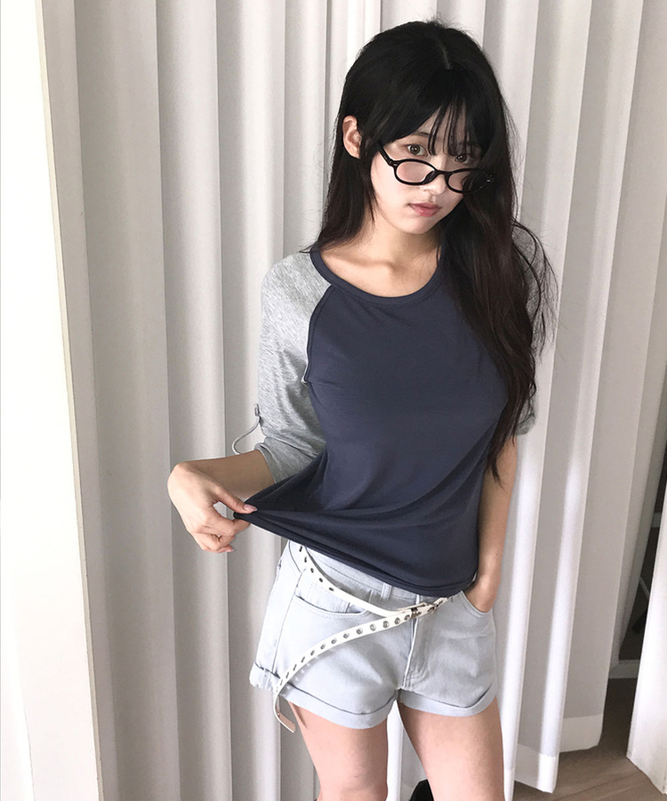 단독특가 셉트 롤업 소매 체크버튼 나그랑 긴팔 티셔츠 곤색