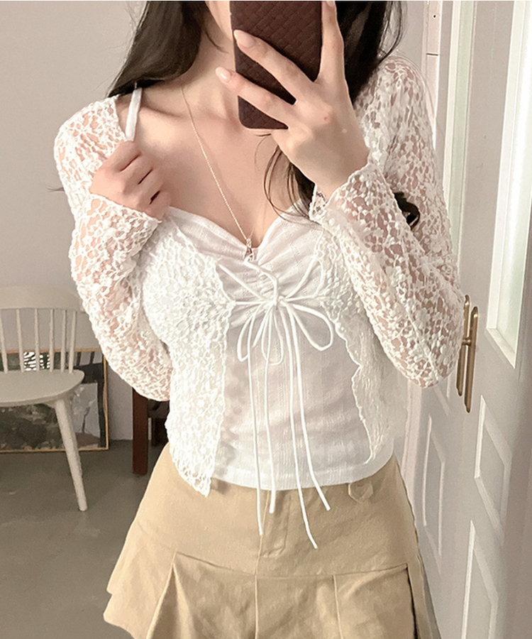블룸 레이스 볼레로 가디건 아이보리