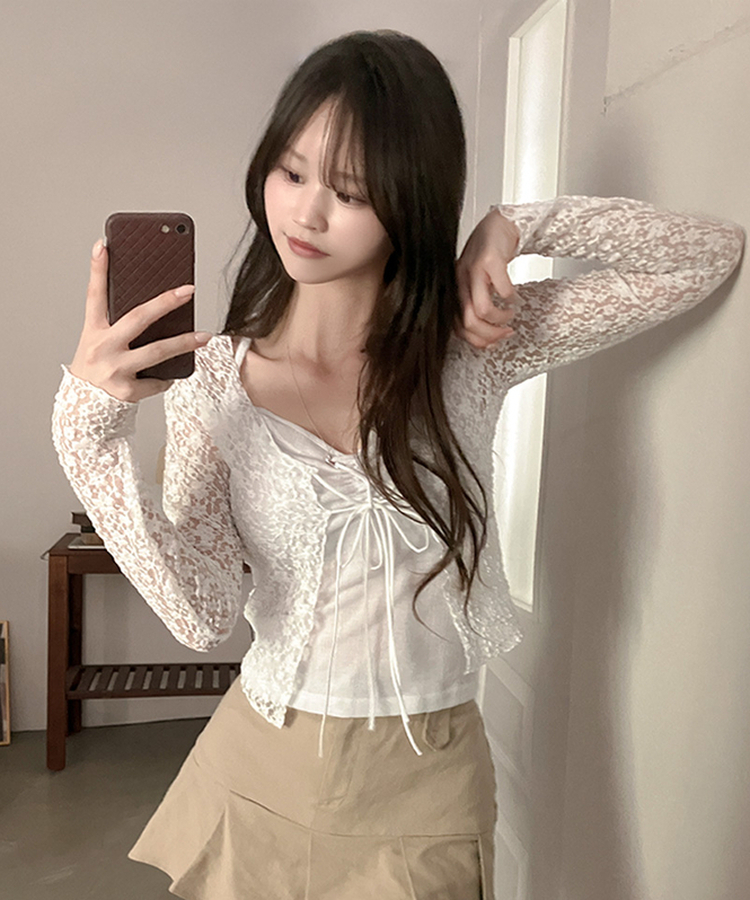 블룸 레이스 볼레로 가디건 아이보리