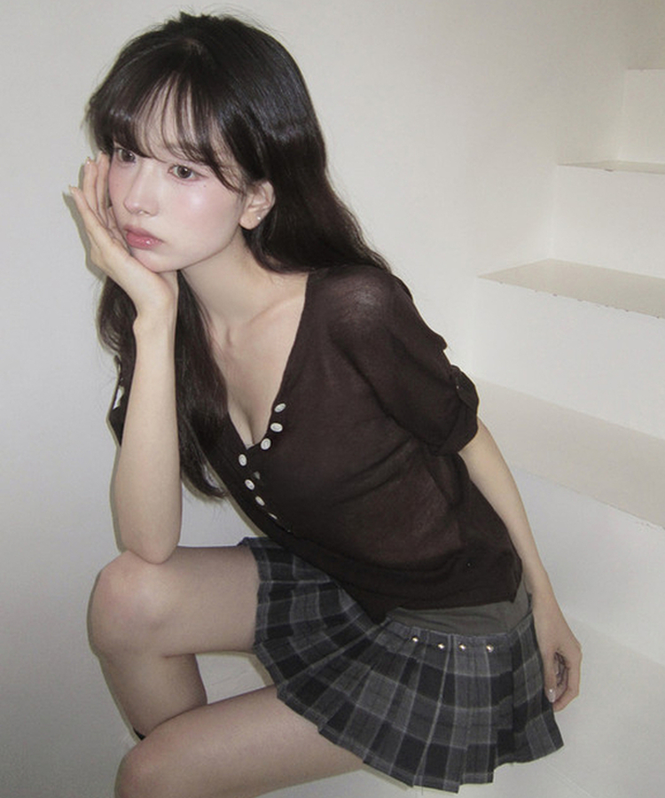 プレッピーチェックプリーツスカート BLACK