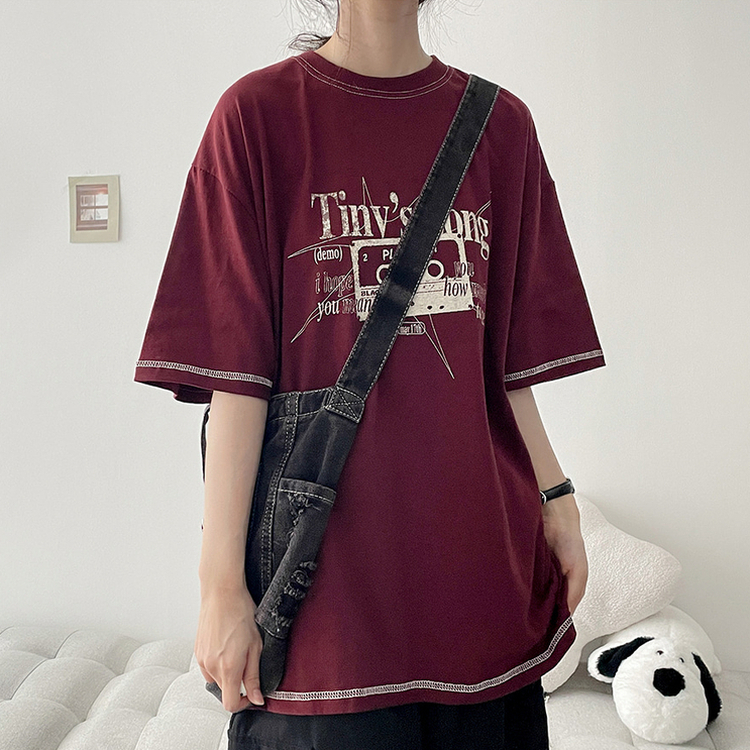 ビンテージプリント半袖Tシャツ｜半袖Tシャツ｜韓国ファッション通販 SONA
