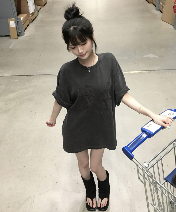 メッシュトングミドルブーツ BLACK