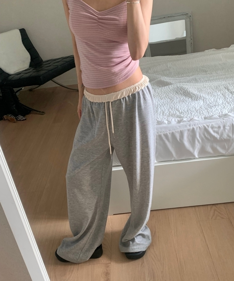 ウエストバンディングストレートパンツ(6color) MELANGE