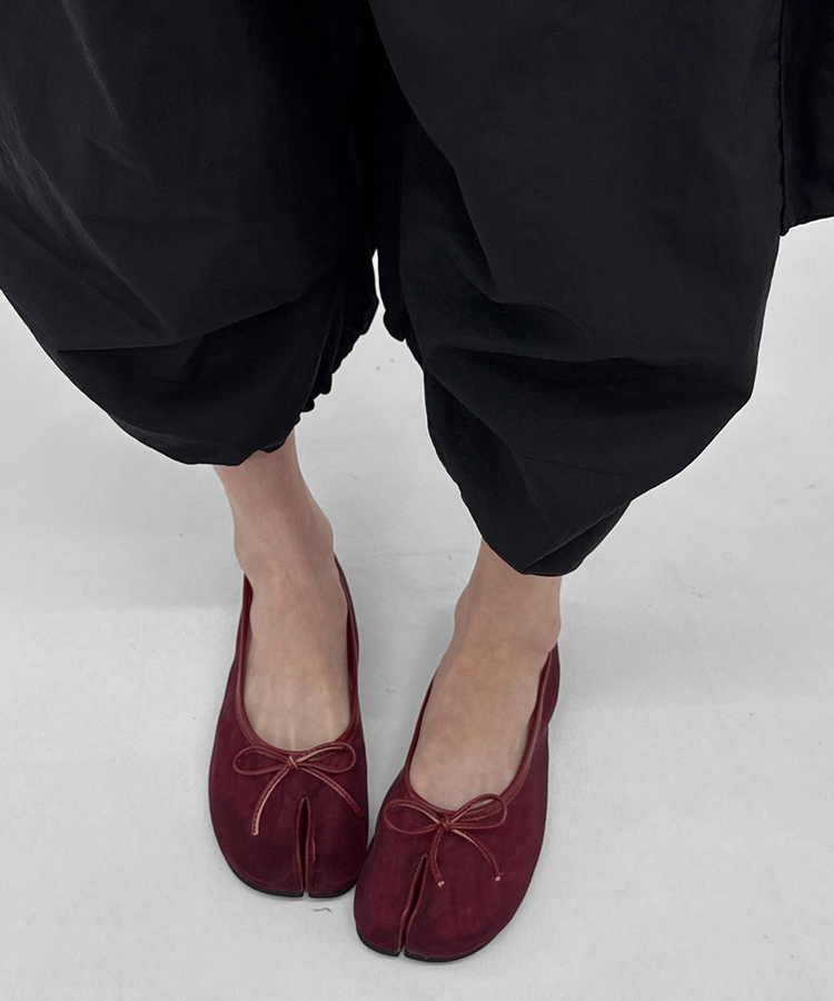 メッシュタビフラットシューズ(5color) WINE