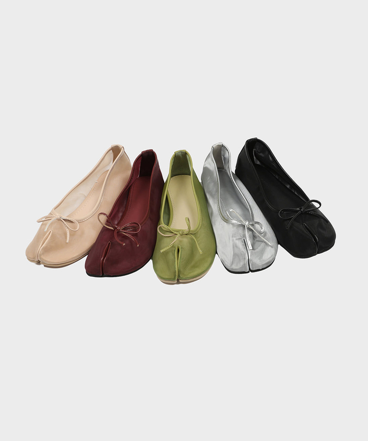 メッシュタビフラットシューズ(5color)