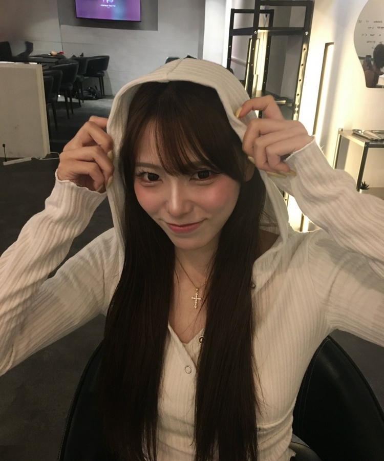 カシュクール長袖フードトップス WHITE