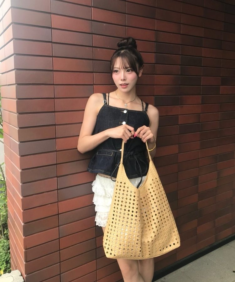メッシュ編みショルダーバッグ BEIGE