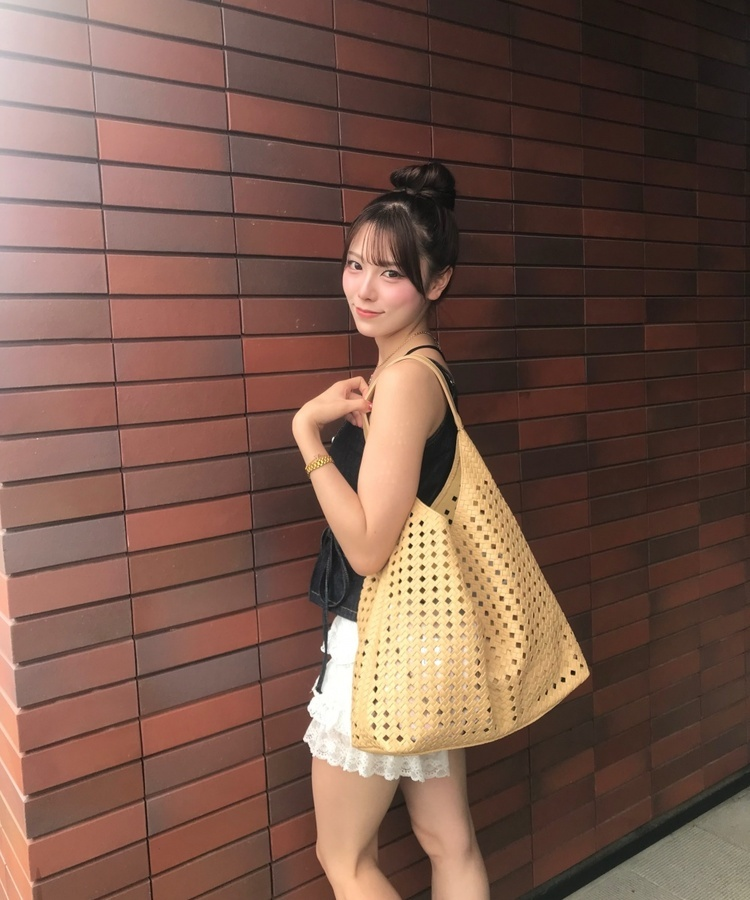 メッシュ編みショルダーバッグ BEIGE