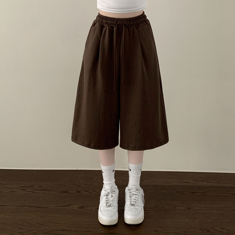 와이드 핀턱 버뮤다 트레이닝 3부 4부 6부 7부 반바지 장마룩 장마팬츠 브라운