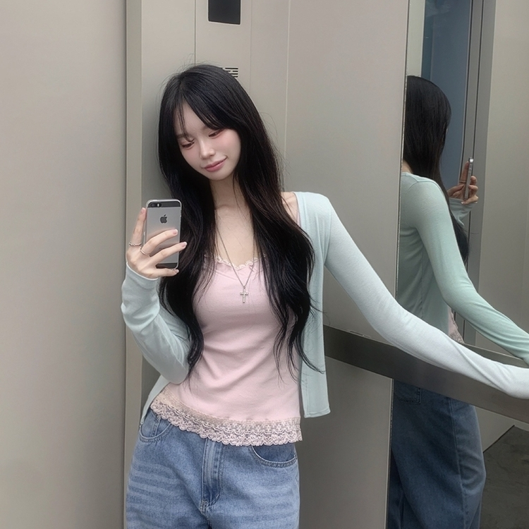 부드러운 차르르 오픈 여름 숄가디건 팔뚝살커버 살탐방지 민트코어 민트