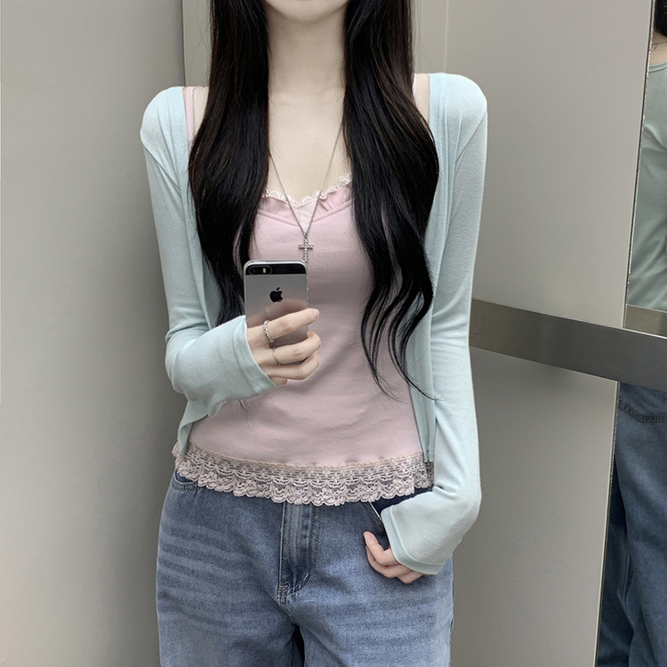 부드러운 차르르 오픈 여름 숄가디건 팔뚝살커버 살탐방지 민트코어 민트