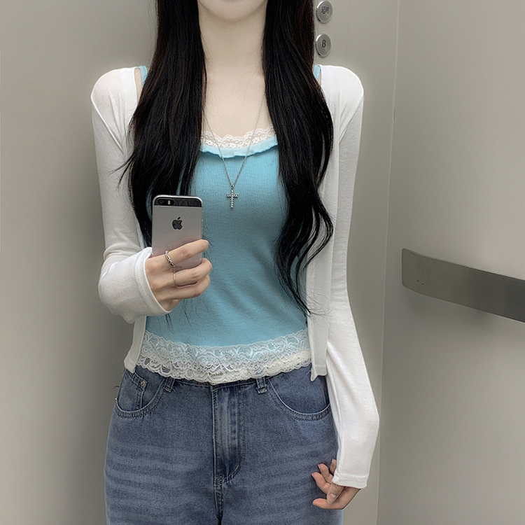 부드러운 차르르 오픈 여름 숄가디건 팔뚝살커버 살탐방지 민트코어 아이보리