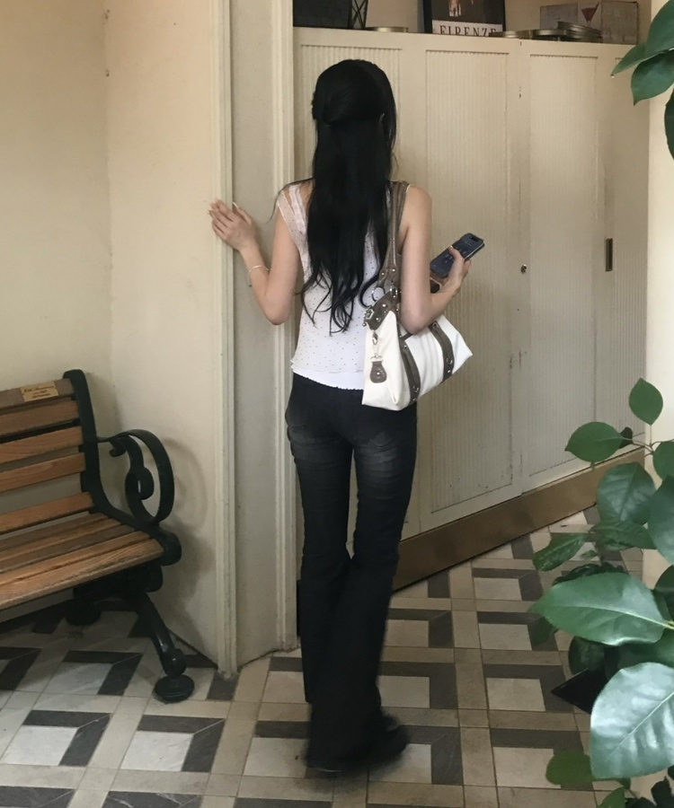 ヴィンテージスタッズベルトバック BEIGE